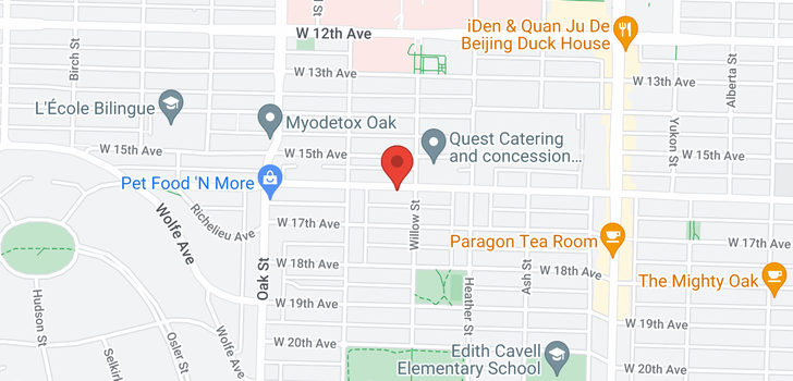 map of 201 868 W 16TH AVENUE